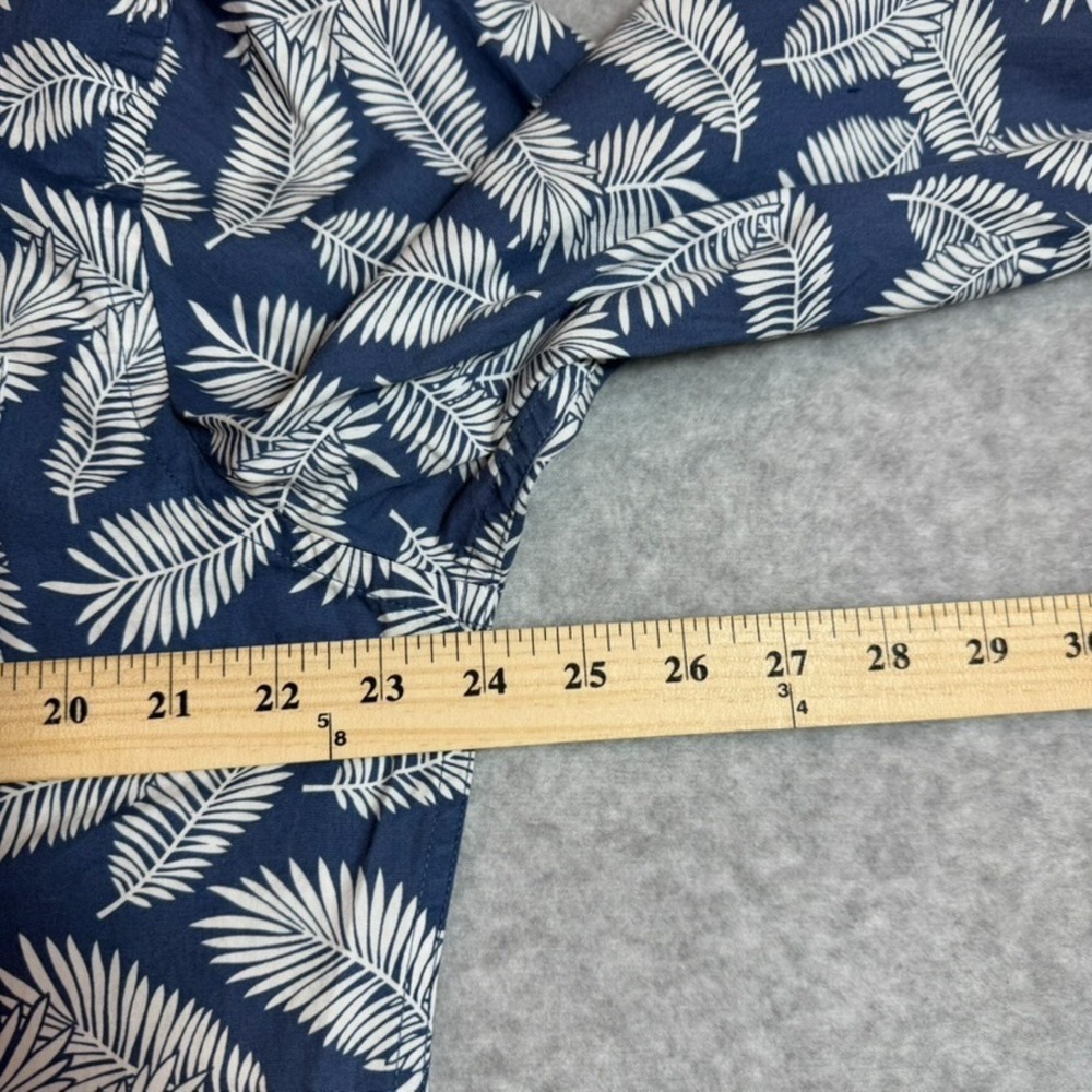 Gap Button Up Shirt Mens XL Blue Floral Leaf Print Slim Fit Long Sleeve - Picture 9 of 11